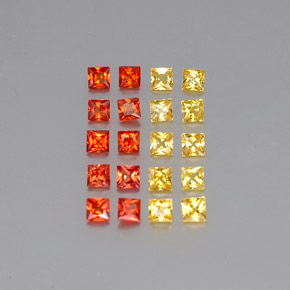 カラットの天然マルチカラーサファイア（2.2×2.2 mm・四角）