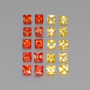 カラットの天然マルチカラーサファイア（2.2×2.2 mm・四角）
