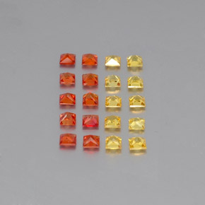 カラットの天然マルチカラーサファイア（2.2×2.2 mm・四角）