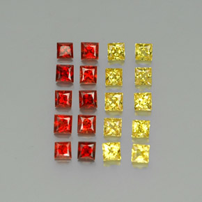 2.26カラットの天然マルチカラーサファイア（2.5×2.5 mm・四角）