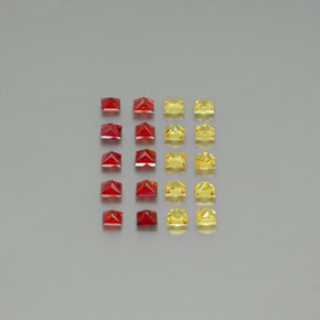 2.26カラットの天然マルチカラーサファイア（2.5×2.5 mm・四角）