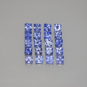 カラットの天然ブルーサファイア（2.5×2.4 mm・四角）