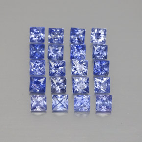 カラットの天然ブルーサファイア（2.5×2.4 mm・四角）