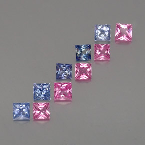 カラットの天然マルチカラーサファイア（3.4×3.4 mm・四角）