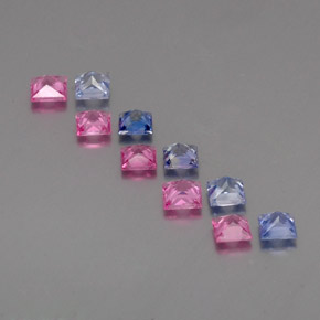 カラットの天然マルチカラーサファイア（3.4×3.4 mm・四角）