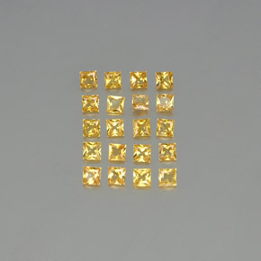2.10カラットの天然ゴールデンイエローサファイア（2.6×2.6 mm・四角）