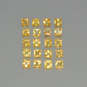 2.10カラットの天然ゴールデンイエローサファイア（2.6×2.6 mm・四角）