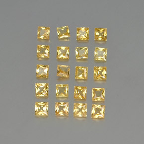 カラットの天然ゴールデンイエローサファイア（2.4×2.4 mm・四角）