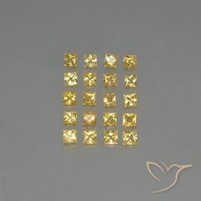 1.99カラットの天然イエローサファイア（2.6×2.6 mm・四角）