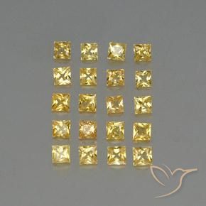 1.99カラットの天然イエローサファイア（2.6×2.6 mm・四角）