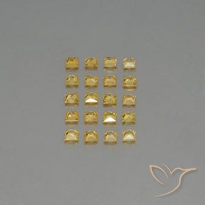 2.18カラットの天然ゴールデンサファイア（2.6×2.6 mm・四角）