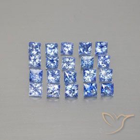 2.53カラットの天然パステルブルーサファイア（2.7×2.6 mm・四角）