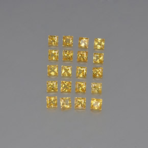 カラットの天然ゴールデンイエローサファイア（2.6×2.6 mm・四角）
