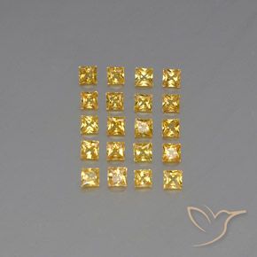 2.05カラットの天然ミディアムゴールデンサファイア（2.5×2.5 mm・四角）