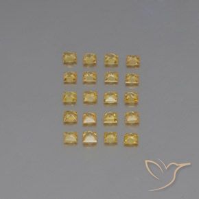 2.05カラットの天然ミディアムゴールデンサファイア（2.5×2.5 mm・四角）