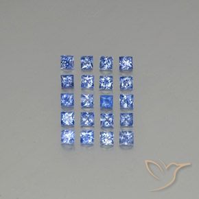 1.86カラットの天然パステルブルーサファイア（2.3×2.3 mm・四角）
