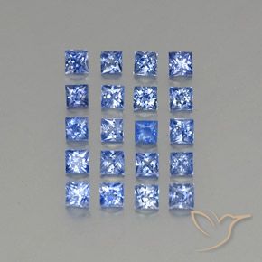 1.86カラットの天然パステルブルーサファイア（2.3×2.3 mm・四角）