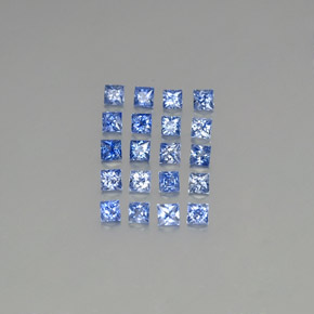 カラットの天然ブルーサファイア（2.3×2.3 mm・四角）