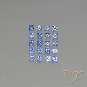 1.66カラットの天然パステルブルーサファイア（2.2×2.2 mm・四角）