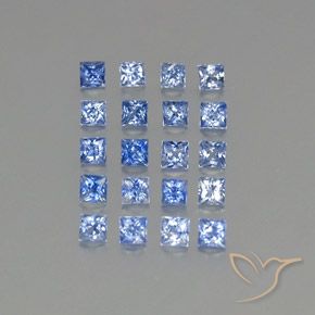 1.66カラットの天然パステルブルーサファイア（2.2×2.2 mm・四角）