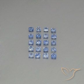 1.66カラットの天然パステルブルーサファイア（2.2×2.2 mm・四角）