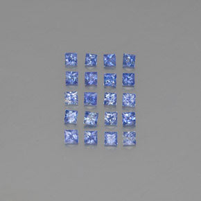カラットの天然ブルーサファイア（2.5×2.5 mm・四角）