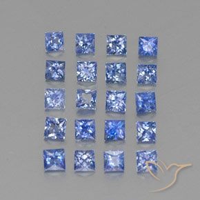 2.54カラットの天然パステルブルーサファイア（2.7×2.6 mm・四角）