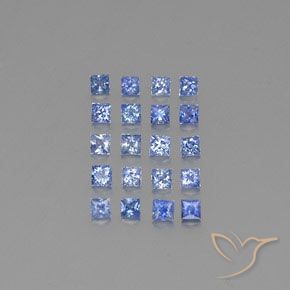 1.74カラットの天然パステルブルーサファイア（2.2×2.2 mm・四角）