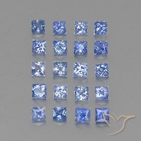 1.74カラットの天然パステルブルーサファイア（2.2×2.2 mm・四角）