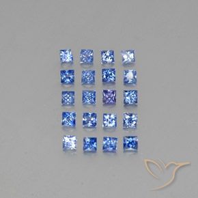 1.77カラットの天然パステルブルーサファイア（2.3×2.3 mm・四角）