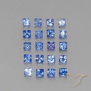 1.77カラットの天然パステルブルーサファイア（2.3×2.3 mm・四角）