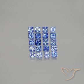 1.58カラットの天然ミディアムダークブルーサファイア（2.3×2.3 mm・四角）