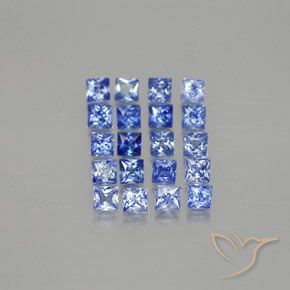 1.58カラットの天然ミディアムダークブルーサファイア（2.3×2.3 mm・四角）