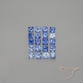 1.52カラットの天然ミディアムダークブルーサファイア（2.2×2.2 mm・四角）