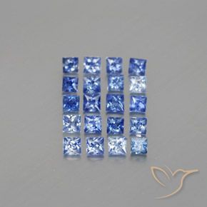 1.52カラットの天然ミディアムダークブルーサファイア（2.2×2.2 mm・四角）