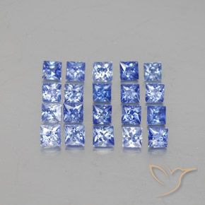 2.43カラットの天然パステルブルーサファイア（2.6×2.5 mm・四角）