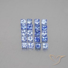 2.11カラットの天然パステルブルーサファイア（2.4×2.4 mm・四角）