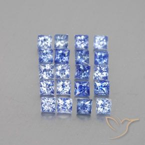 2.11カラットの天然パステルブルーサファイア（2.4×2.4 mm・四角）