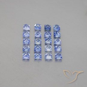 2.11カラットの天然パステルブルーサファイア（2.4×2.4 mm・四角）