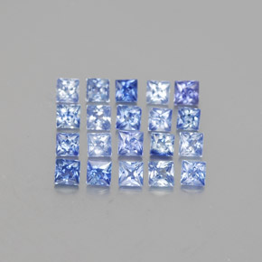カラットの天然ブルーサファイア（2.5×2.5 mm・四角）