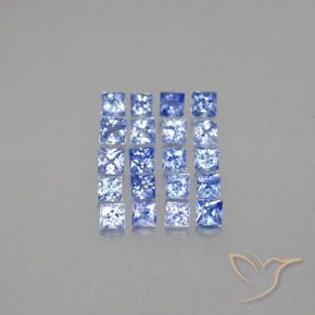 1.85カラットの天然パステルブルーサファイア（2.3×2.3 mm・四角）