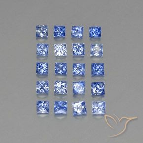 1.90カラットの天然パステルブルーサファイア（2.2×2.1 mm・四角）