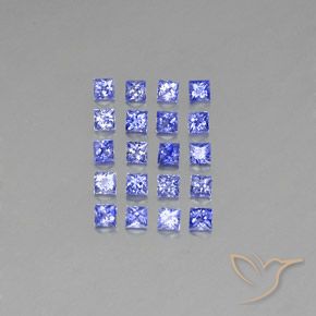 2.14カラットの天然濃いバイオレットブルーサファイア（2.5×2.5 mm・四角）