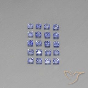 2.14カラットの天然濃いバイオレットブルーサファイア（2.5×2.5 mm・四角）