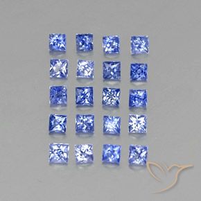 2.10カラットの天然ブルーサファイア（2.3×2.3 mm・四角）