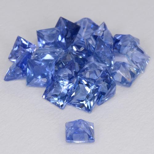 2.36カラットの天然パステルブルーサファイア（2.7×2.7 mm・四角）