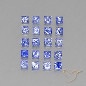 1.99カラットの天然パステルブルーサファイア（2.4×2.4 mm・四角）