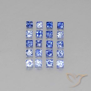 1.58カラットの天然パステルブルーサファイア（2.2×2.2 mm・四角）