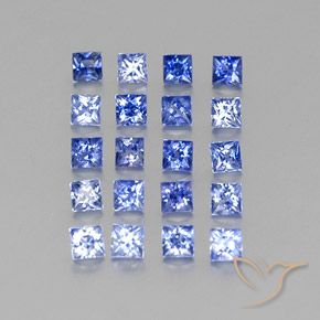 1.58カラットの天然パステルブルーサファイア（2.2×2.2 mm・四角）