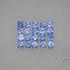 2.49カラットの天然パステルブルーサファイア（2.6×2.6 mm・四角）